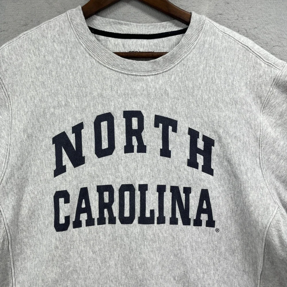 North Carolina Sweatshirt Mens XL Gray Fleece Pullover Collegiate Preppy Crew